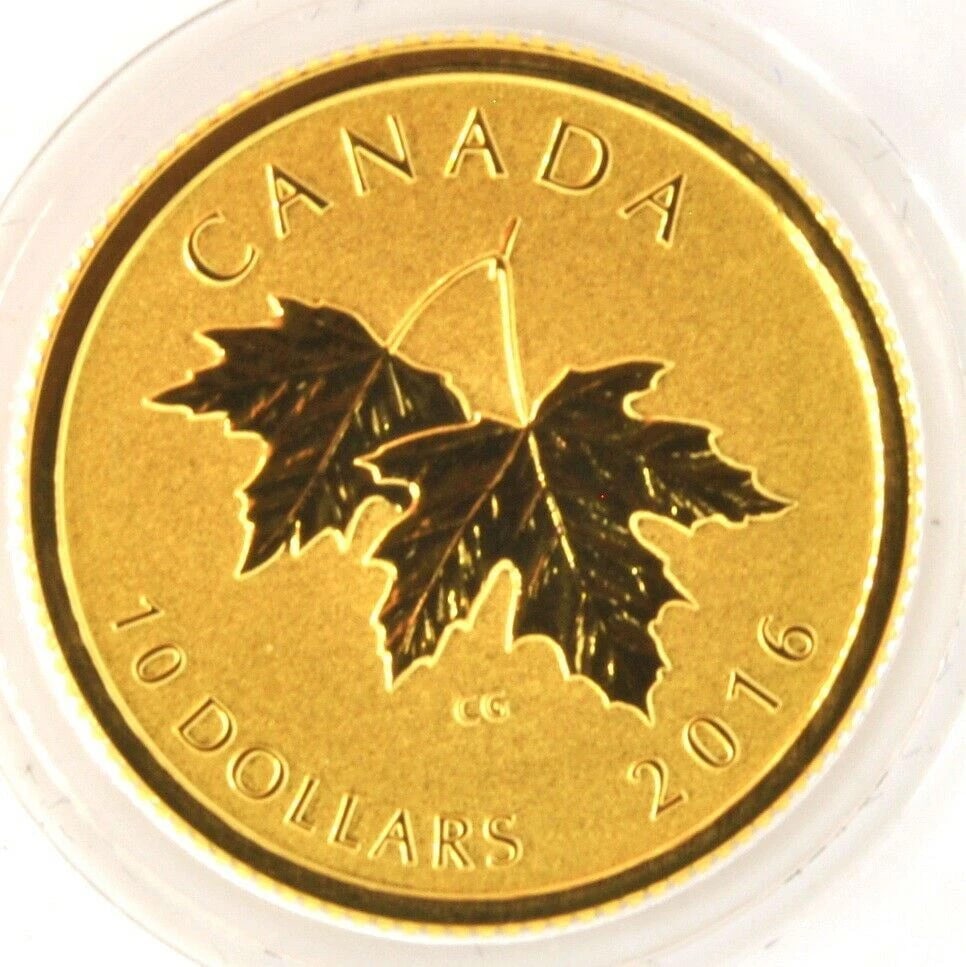 2016 CANADA $10 GOLD MAPLE LEAF REVERSE PROOF GOLD COIN ELIZABETH II (1 of 2)