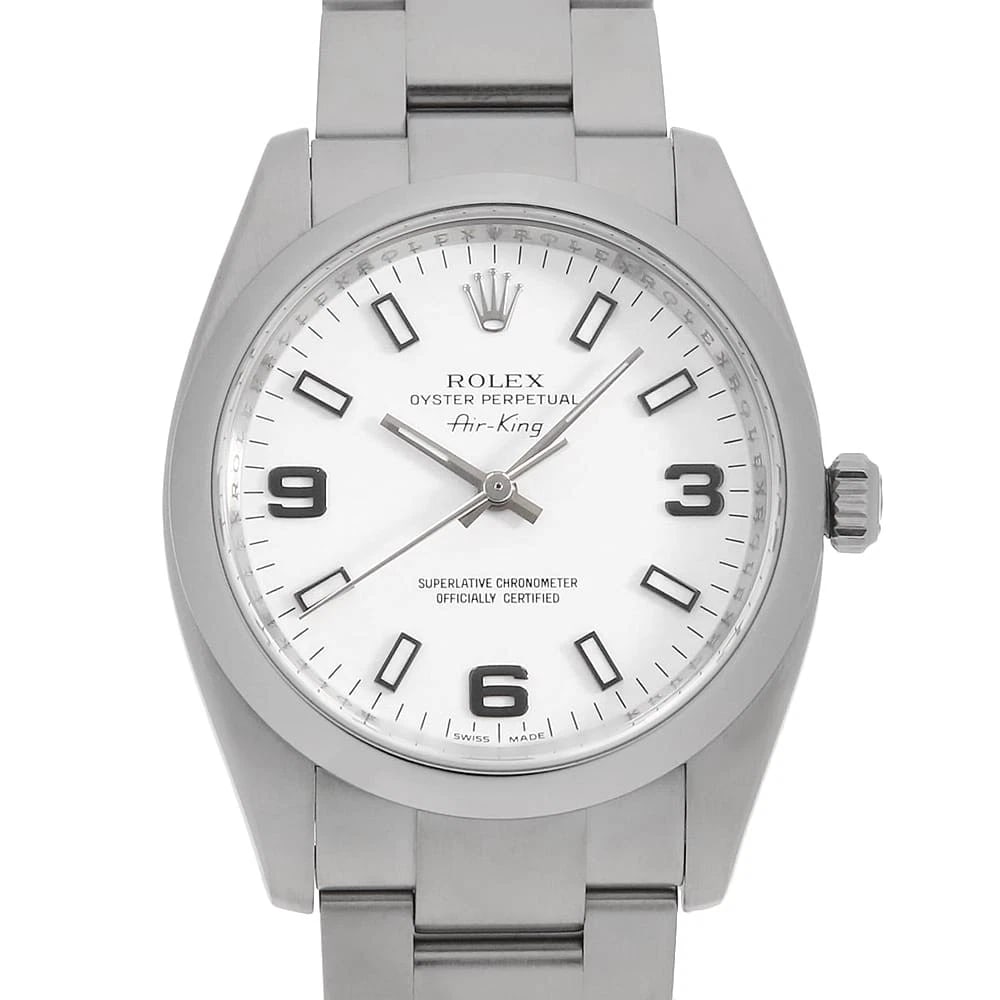 ROLEX OYSTER PERPETUAL WHITE 369 WHITE BAR WRIST WATCH: ROLEX Oyster perpetual white 369 white bar Wrist Watch Brand: ROLEX Type: Wrist watch Material: Band Material Stainless Steel, Case Material Stainless Steel Color: White Size: Case:W34mm Circumfer