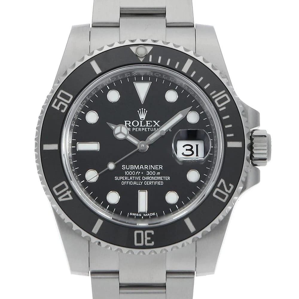 ROLEX SUBMARINER DATE BLACK SECOND HAND WRIST WATCH (1 of 5)