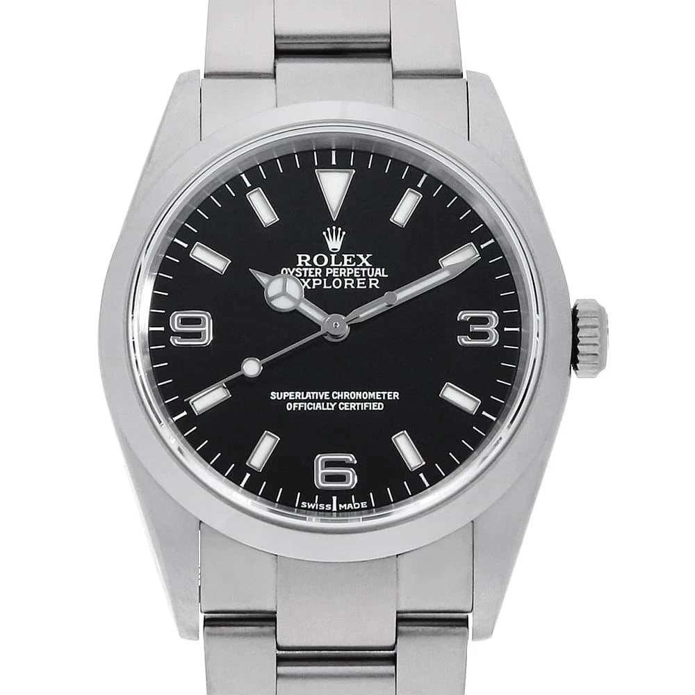 ROLEX EXPLORER I BLACK WRIST WATCH: ROLEX Explorer I black Wrist Watch Brand: ROLEX Type: Wrist watch Material: Band Material Stainless Steel, Case Material Stainless Steel Color: Black Size: Case:W36mm Circumference of Wrist:17.5cm