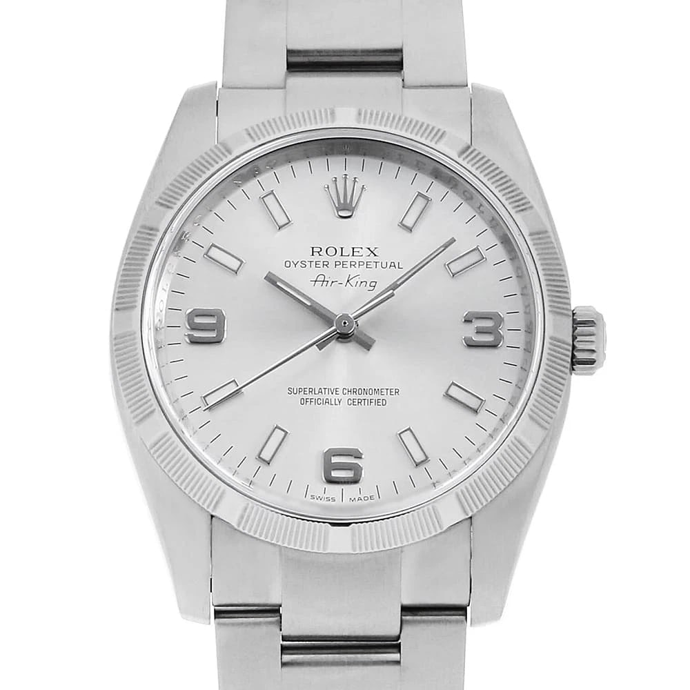 ROLEX OYSTER PERPETUAL AIR KING SILVER WHITE WRIST WATCH (1 of 9)