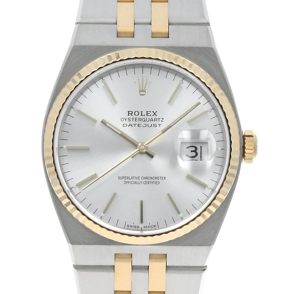 ROLEX OYSTER QUARTZ SILVER WRIST WATCH (1 of 4)