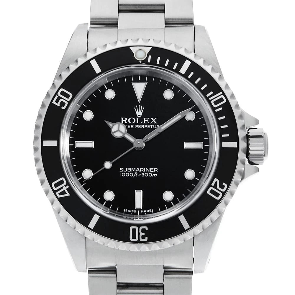 ROLEX SUBMARINER NO DATE BLACK WRIST WATCH (1 of 7)