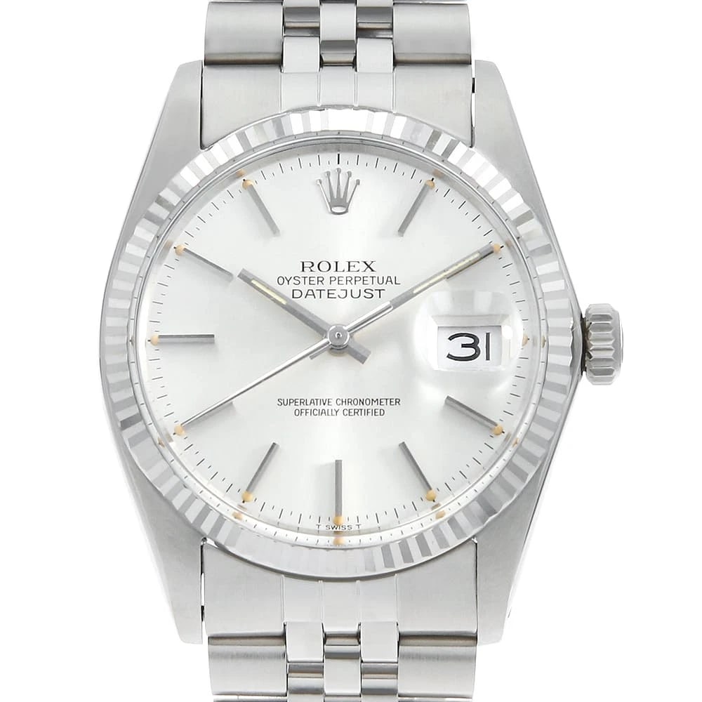 ROLEX DATEJUST SILVER WRIST WATCH (1 of 7)