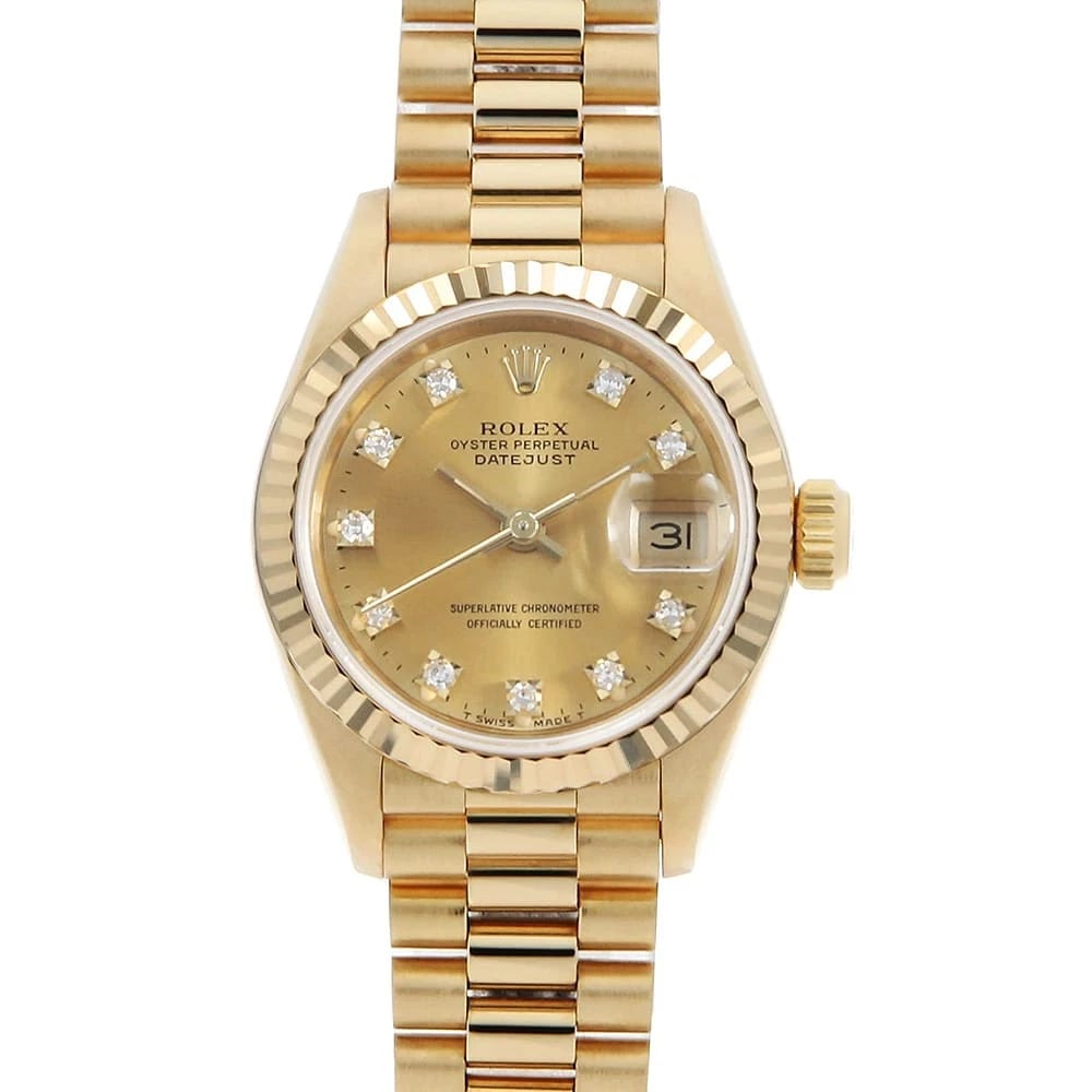ROLEX DATEJUST DIAMOND CHAMPAGNE WRIST WATCH (1 of 4)
