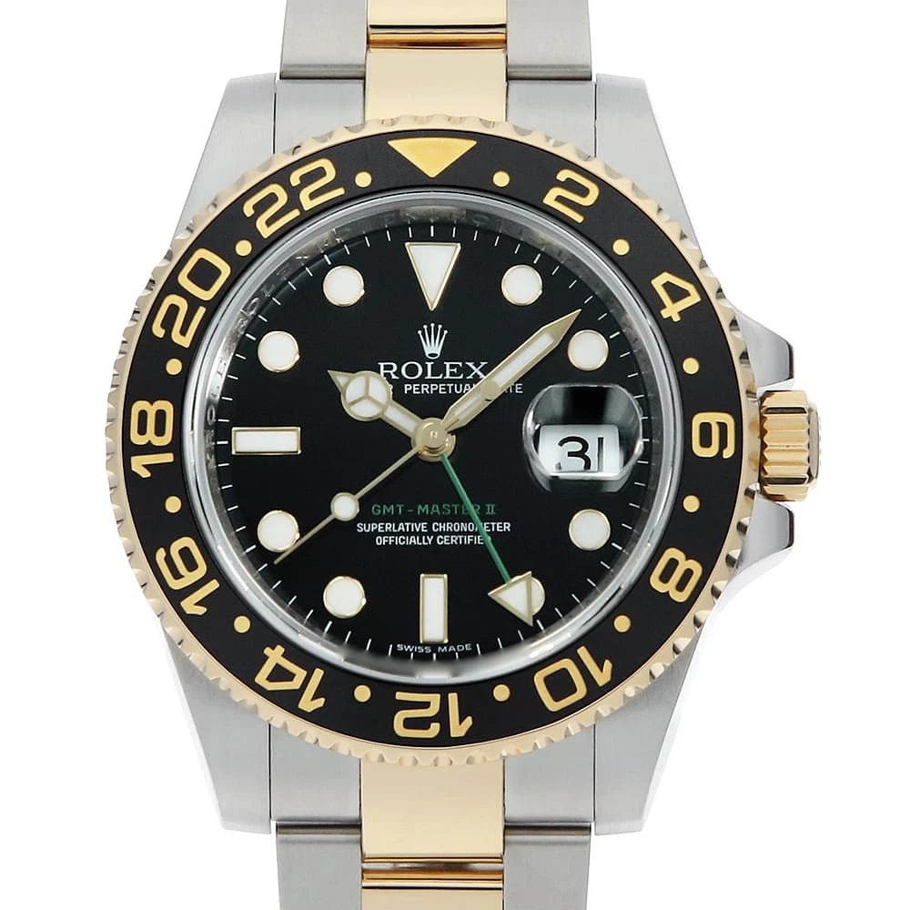 ROLEX GMT MASTER II BLACK V SECOND HAND WRIST WATCH (1 of 5)