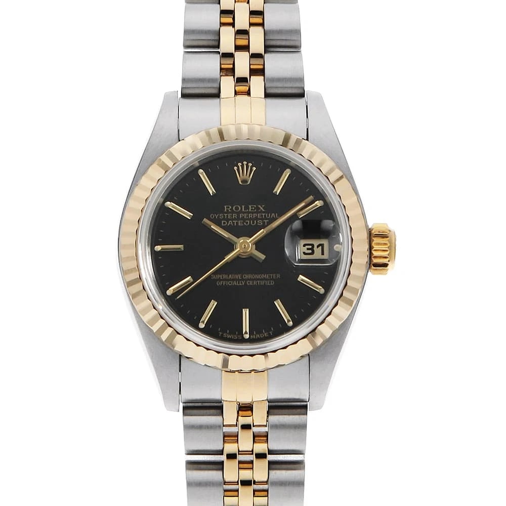 ROLEX DATEJUST BLACK WRIST WATCH (1 of 4)