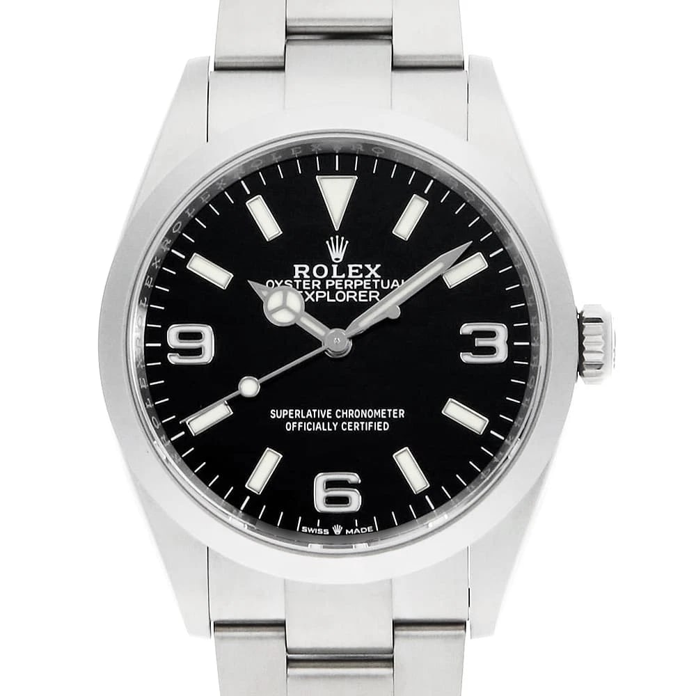 ROLEX EXPLORER 36 BLACK SECOND HAND WRIST WATCH: ROLEX Explorer 36 black second hand Wrist Watch Brand: ROLEX Type: Wrist watch Material: Band Material Stainless Steel, Case Material Stainless Steel Color: Black Size: Case:W36mm Circumference of