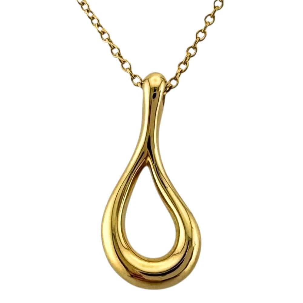 TIFFANY&CO. NECKLACE K18 YELLOW GOLD: TIFFANY&Co. Necklace K18 yellow gold Brand: Tiffany&co. Type/Style: Necklace Material: K18 yellow gold, Color: gold Size: Size(CM) Total Length:41cm Chain width:1.0mm Top:W8.0mm x H17.5mm 