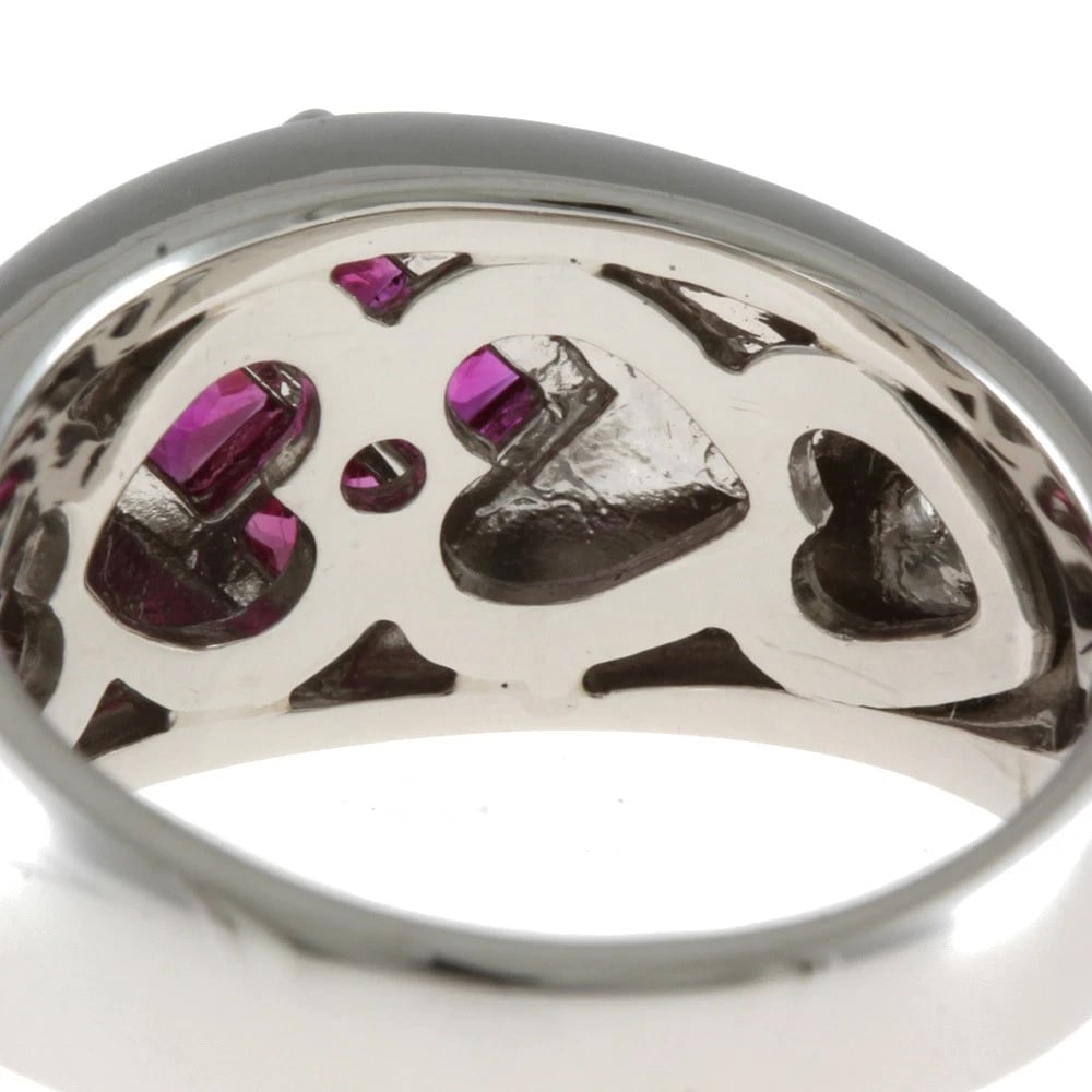RING PT900PLATINUM RUBY DIAMOND - 7