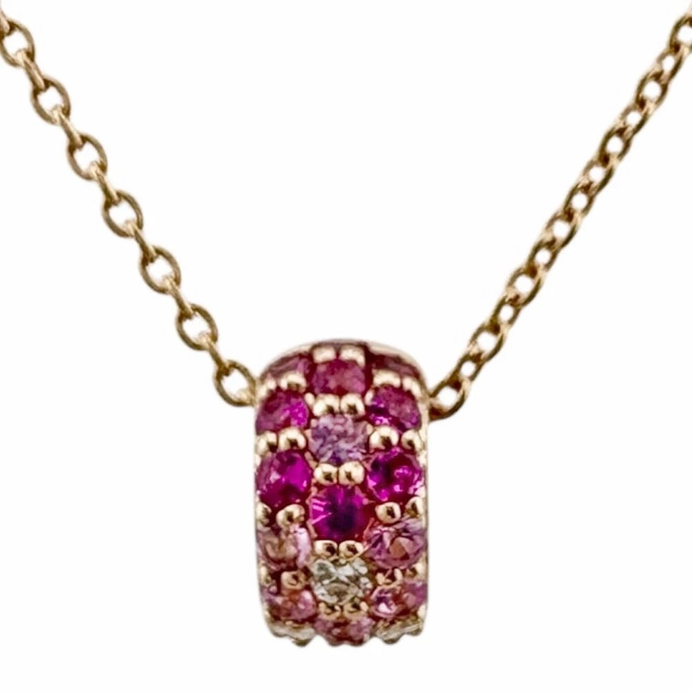 PONTE VECCHIO NECKLACE K18 PINK GOLD PINK SAPPHIRE DIAMOND: Ponte Vecchio Necklace K18 Pink Gold Pink sapphire diamond Brand: Ponte Vecchio Type/Style: Necklace Material: K18 Pink Gold, Main Stone/Creation Pink sapphire Color: Pink gold Size: Size(CM)