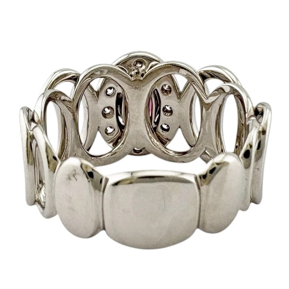 RING K18 WHITE GOLD RUBY DIAMOND - 3