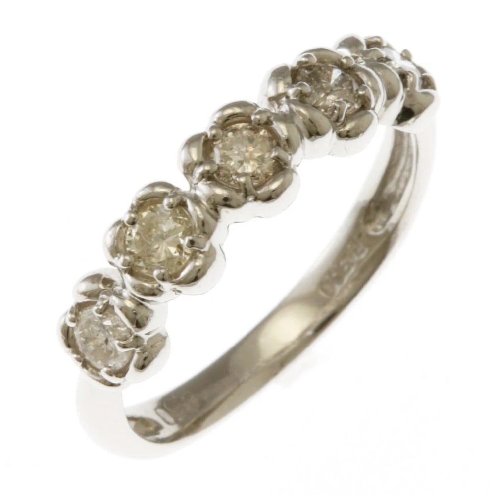 RING PT900PLATINUM DIAMOND FLOWER (1 of 4)