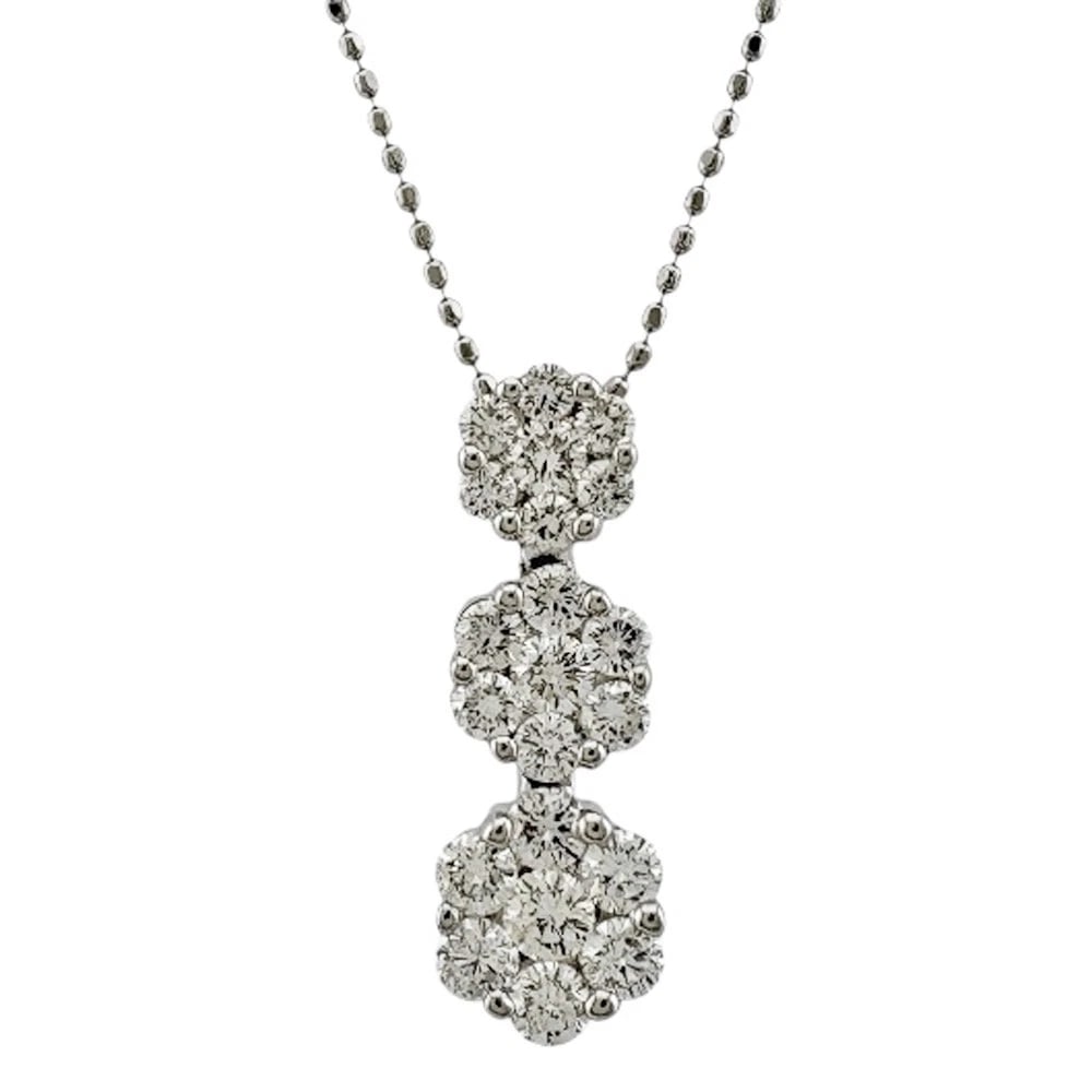 NECKLACE K18 WHITE GOLD DIAMOND: Necklace K18 white gold diamond Brand: Unbranded Type/Style: Necklace Material: K18 white gold, Main Stone/Creation Natural Color: Silver Size: Size(CM) Total Length:40cm Chain width:0.5mm