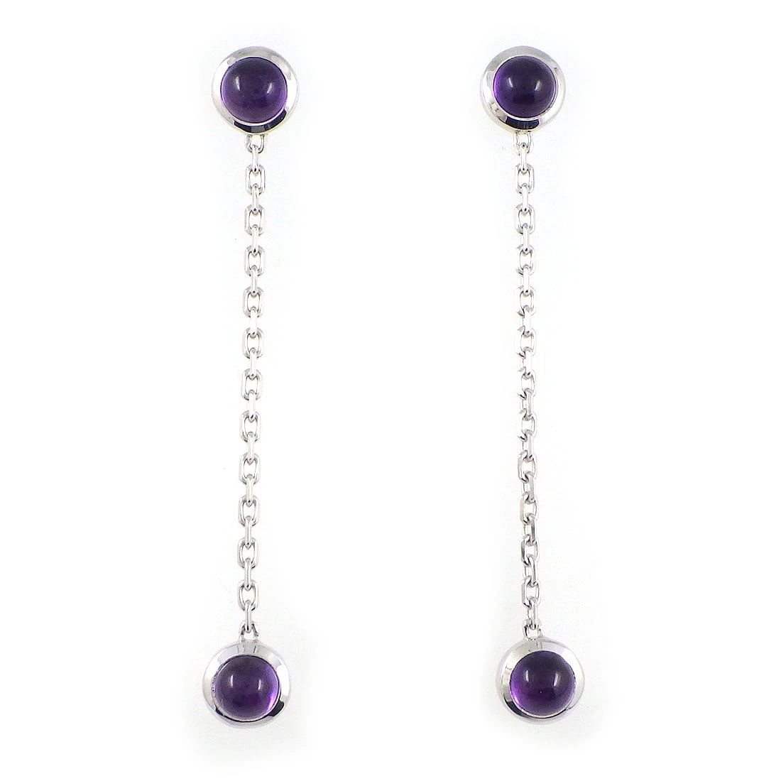 GUCCI PIERCED EARRINGS AMETHYST 750(18K) WHITE GOLD (1 of 3)
