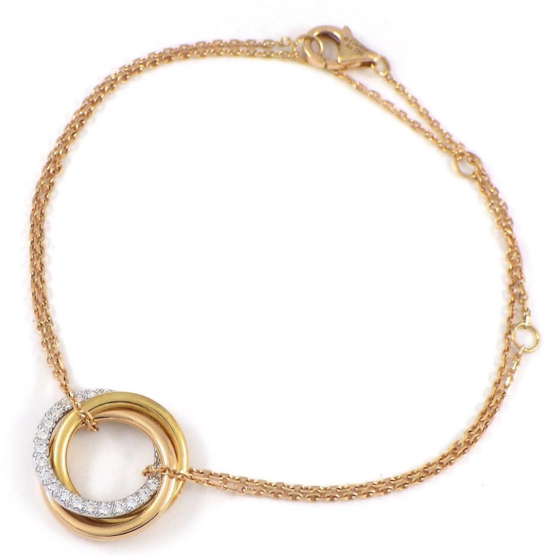 CARTIER BRACELET TRINITY CHAIN DIAMOND 750(18K) TRI-COLOR GOLD (1 of 4)