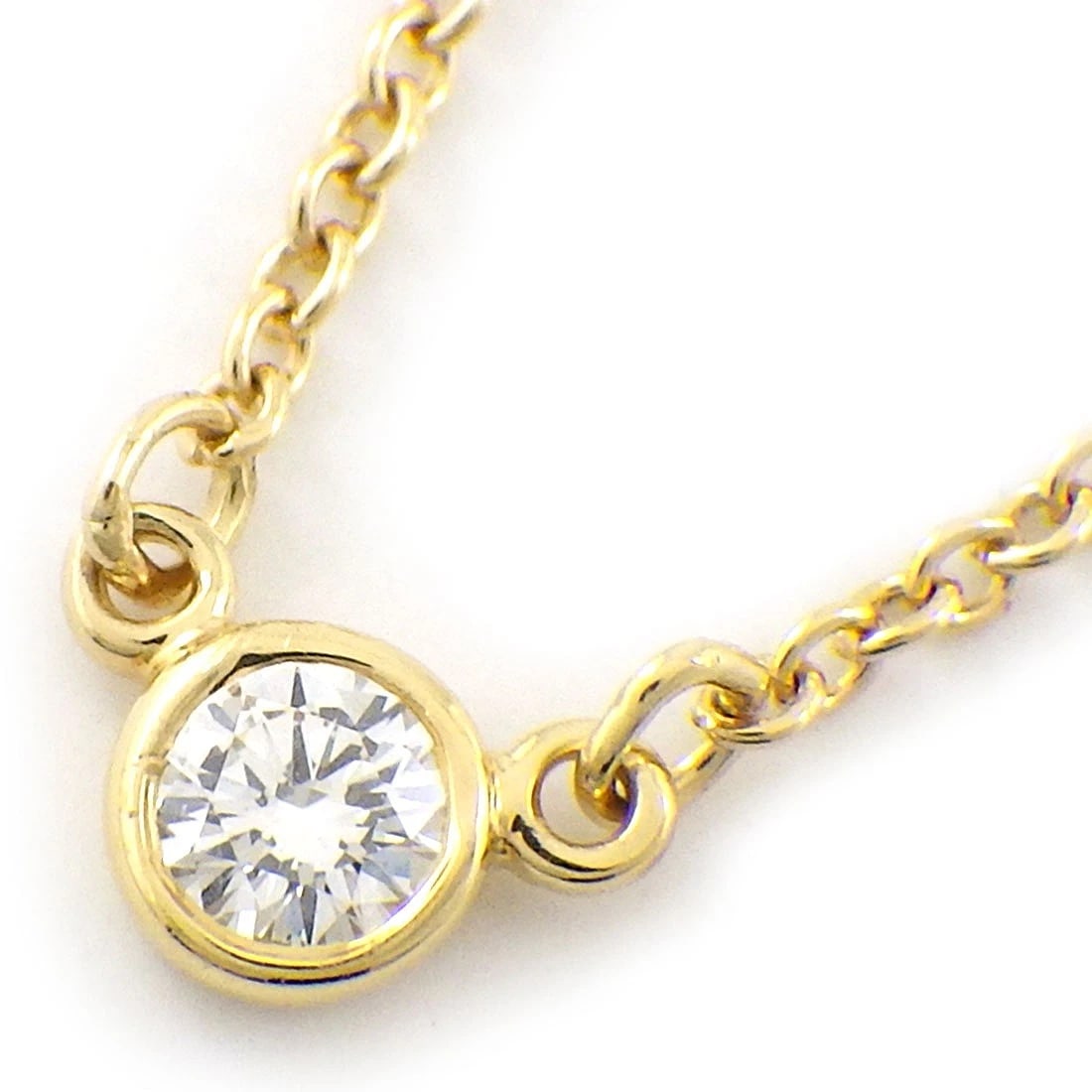TIFFANY & CO. NECKLACE 1P DIAMOND 750YG: Tiffany & Co. Necklace 1P Diamond 750YG Brand: Tiffany & Co. Type/Style: Necklace Material: Metal Purity 18k, Metal Yellow Gold, Color: Gold Size: Chain Length : 16.14"(inches) / 41.0cm Pendant To