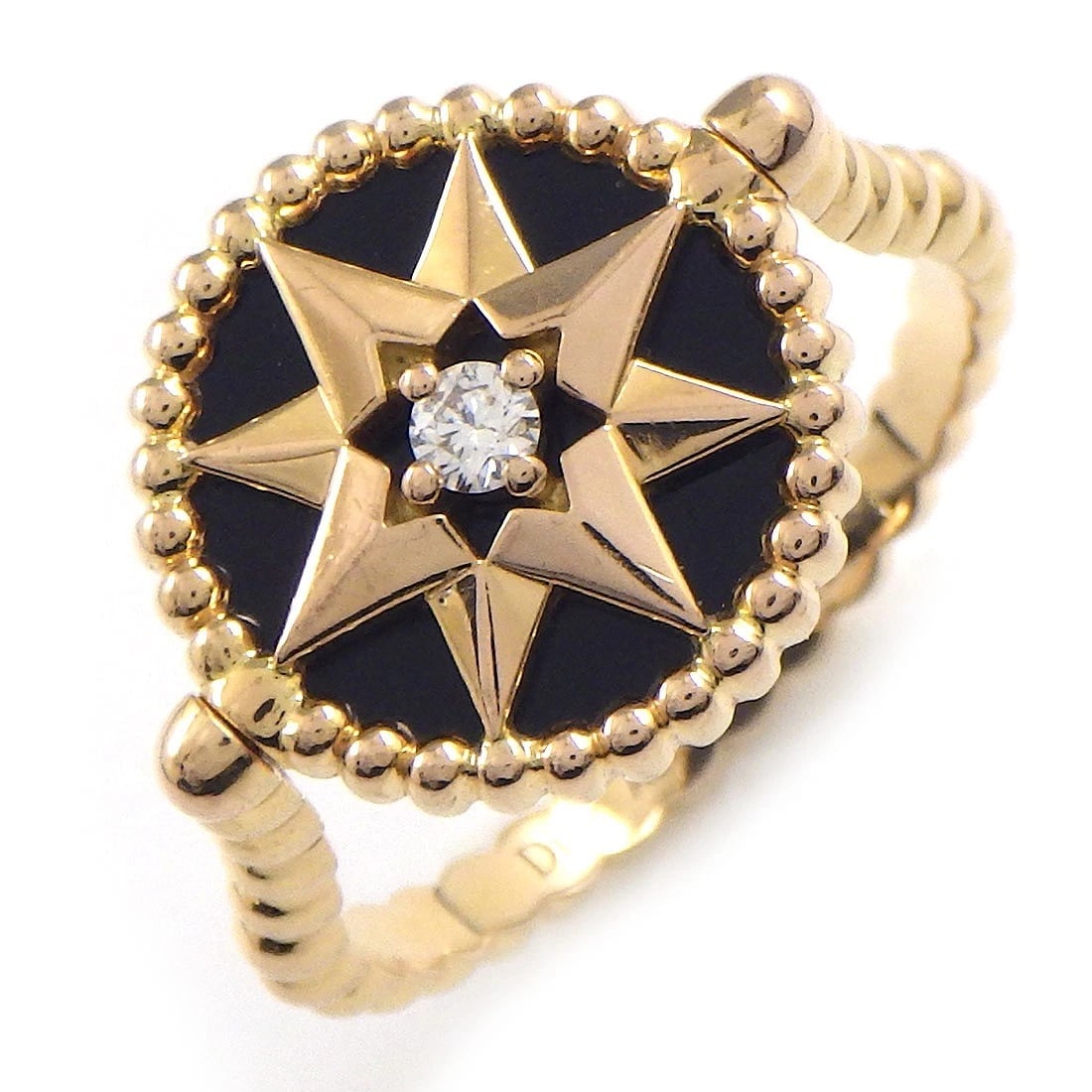 CHRISTIAN DIOR RING ONYX 1P DIAMOND 750RG (1 of 5)