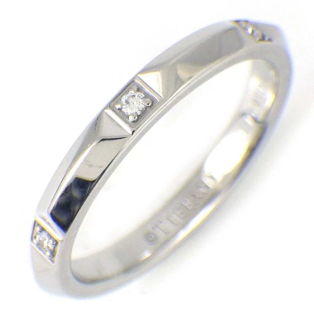 TIFFANY & CO. RING STACKING 5 POINT DIAMOND PT950: Tiffany & Co. Ring Stacking 5 Point Diamond PT950 Brand: Tiffany & Co. Type/Style: Ring Material: Metal Purity 950 parts per 1000, Metal Platinum, Color: SILVER Size: 6.25US Accessories: None