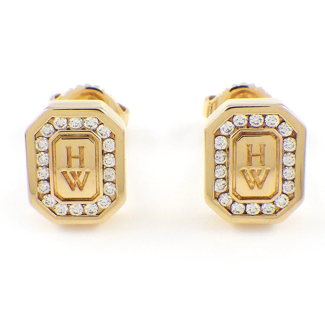 HARRY WINSTON PIERCED EARRINGS DIAMOND 750(18K) (1 of 2)