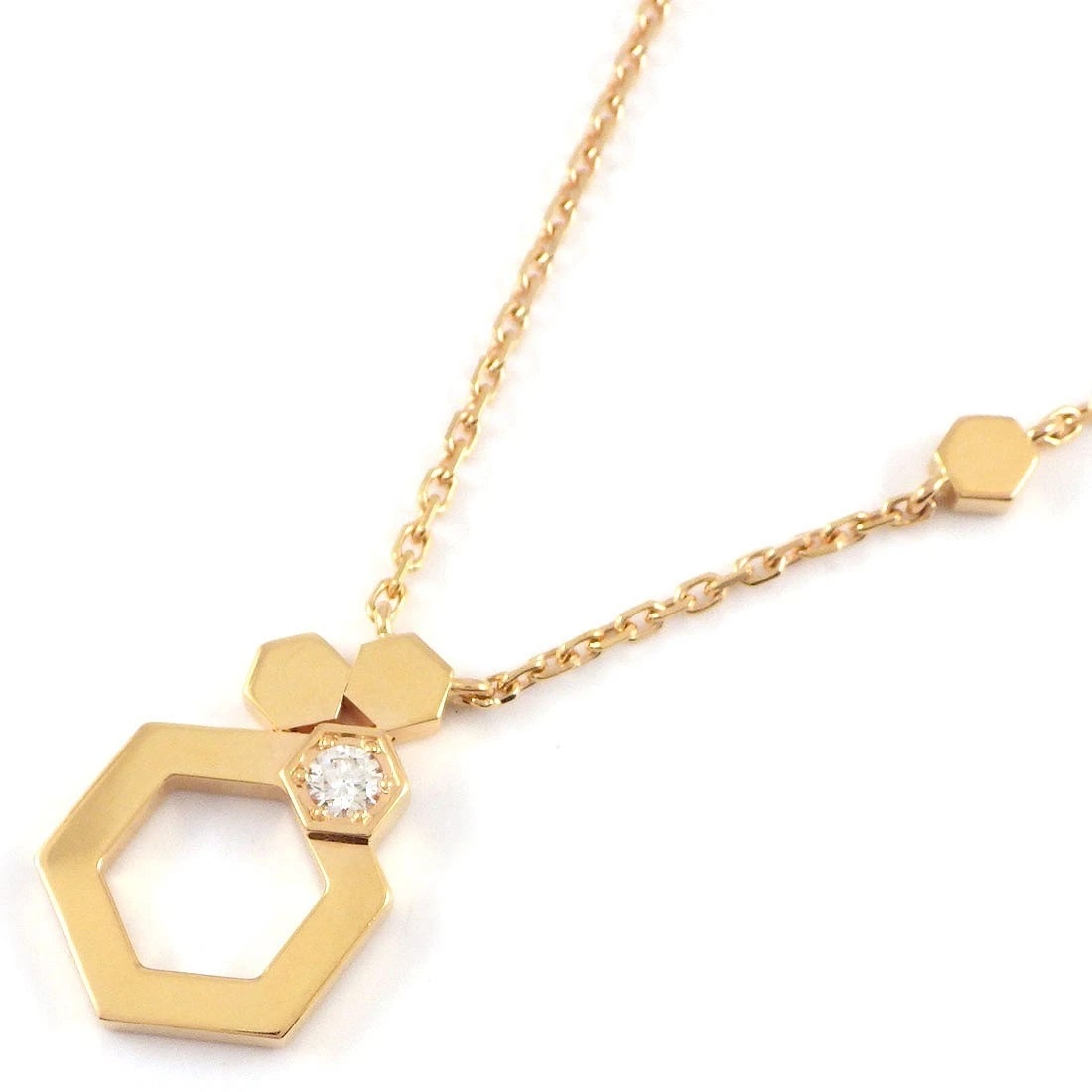 CHAUMET NECKLACE 1 POINT DIAMOND 750(18K) ROSE(PINK) GOLD: Chaumet Necklace 1 Point Diamond 750(18K) Rose(Pink) Gold Brand: Chaumet Type/Style: Necklace Material: Metal Purity 18k, Metal Rose Gold, Color: Gold Size: Chain Length : 14.76" & 15.55" & 16.33"