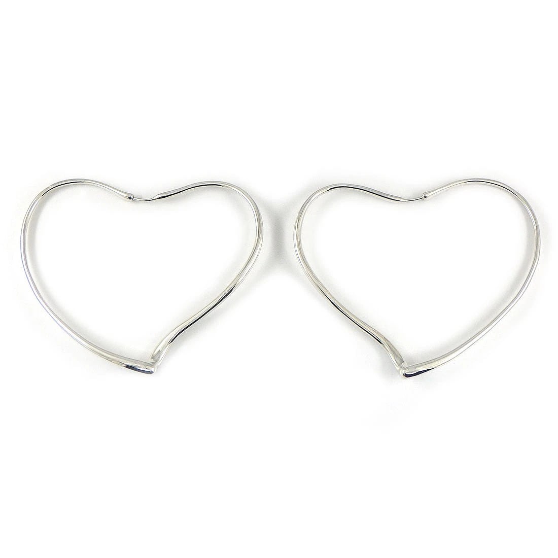 TIFFANY & CO. PIERCED EARRINGS OPEN HEART HOOP (1 of 2)