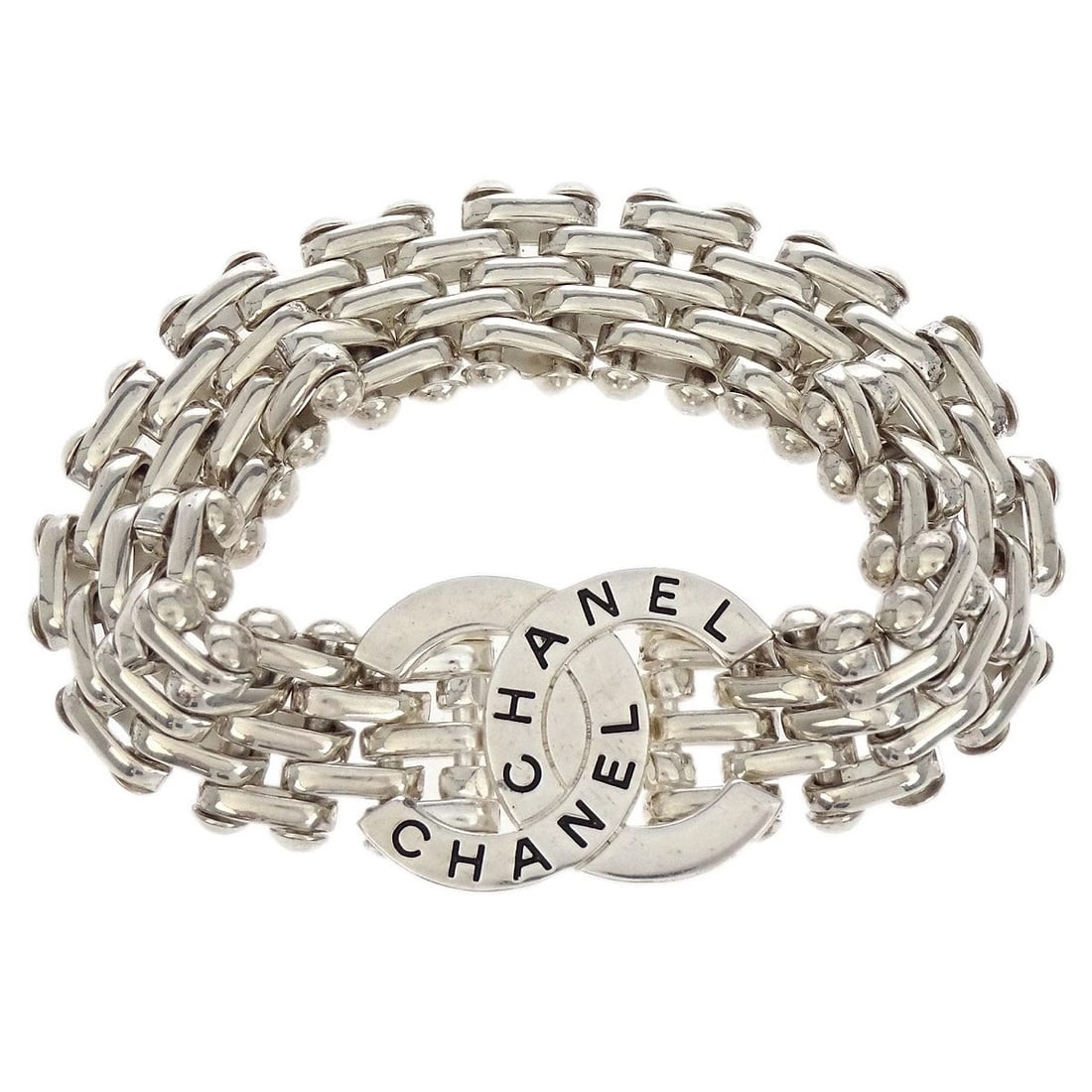 CHANEL CC BRACELET SILVER (1 of 3)