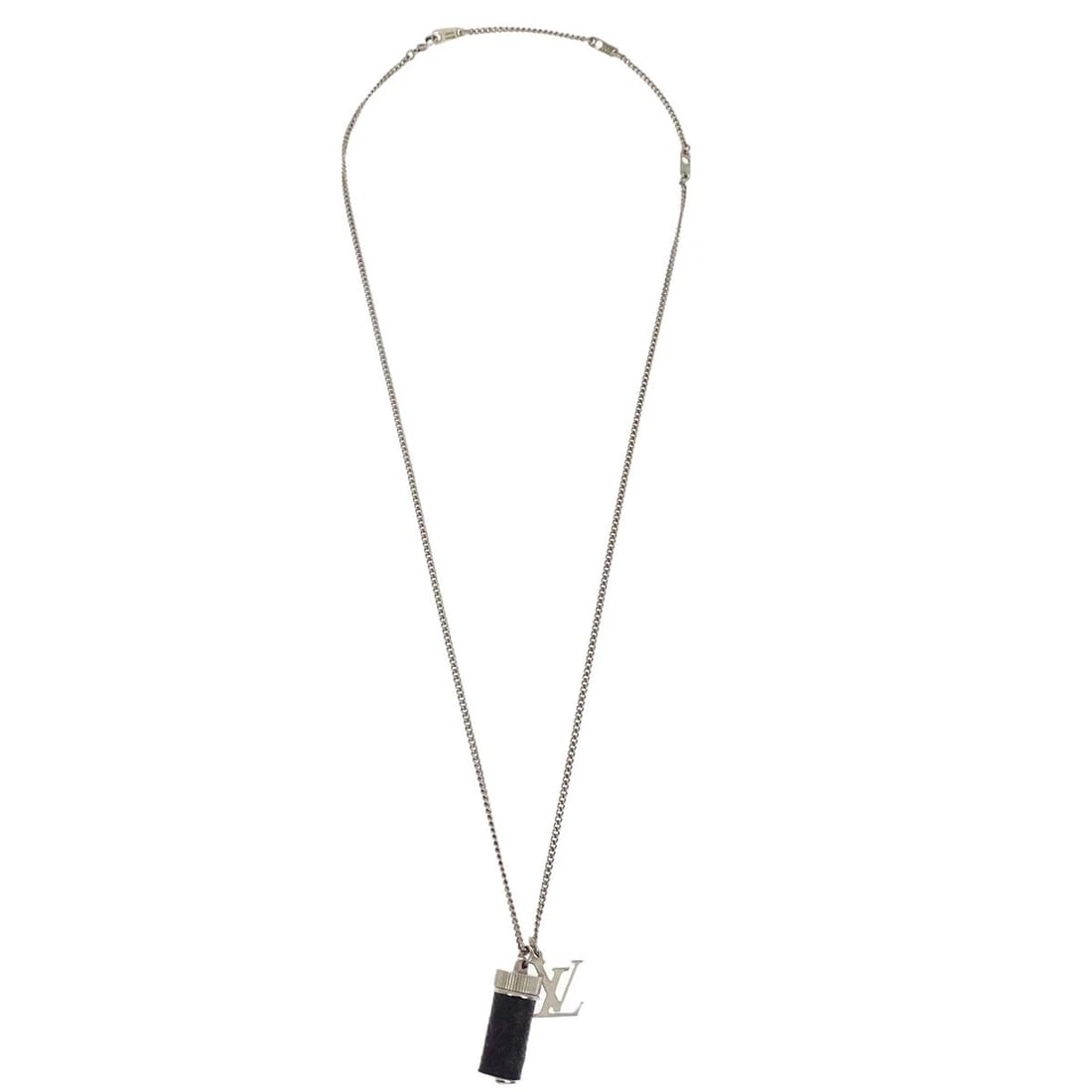 LOUIS VUITTON MONOGRAM ECLIPSE COLLIER CHARM CHAIN NECKLACE - 2