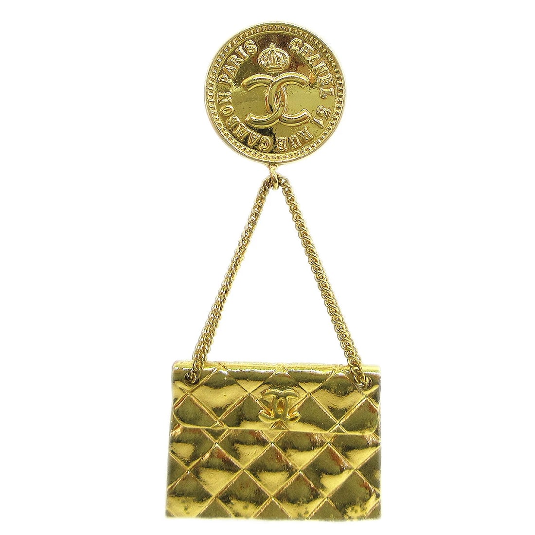CHANEL BAG BROOCH PIN GOLD (1 of 2)