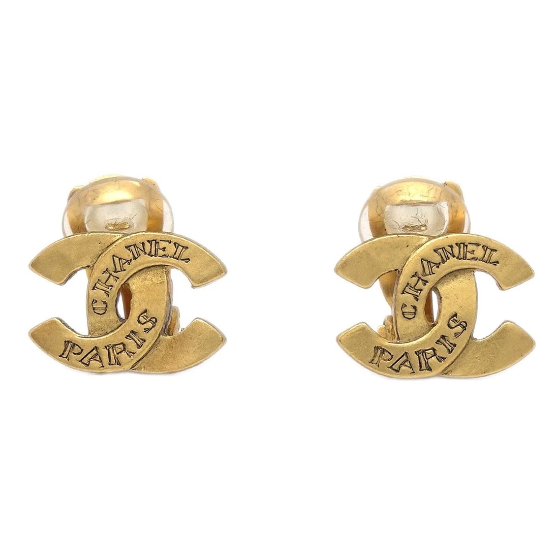 CHANEL CC CLIP-ON EARRINGS GOLD: Chanel CC Clip-On Earrings Gold Brand: CHANEL Type/Style: Earrings Material: Gold Plated, Color: Gold Size: W 1.5 x H 1.0 cm Accessories: None Accessories Notice: When purchasing pre-owned