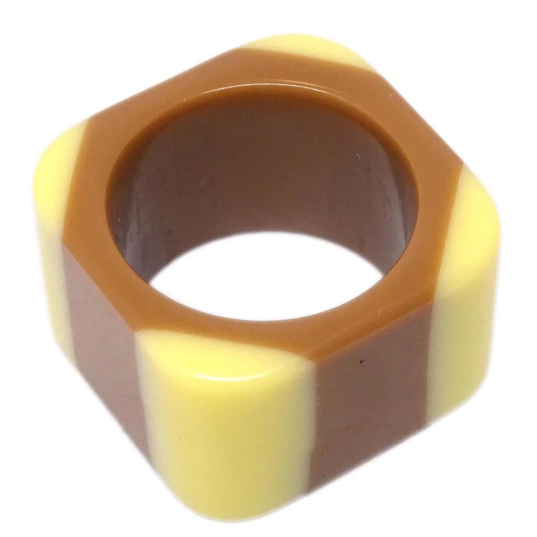 CHANEL RING ACRYLIC BROWN - 2