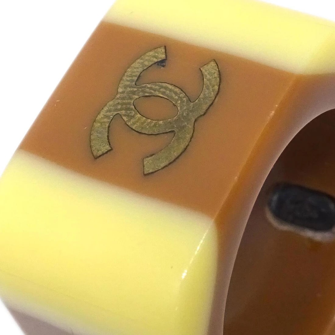 CHANEL RING ACRYLIC BROWN - 3