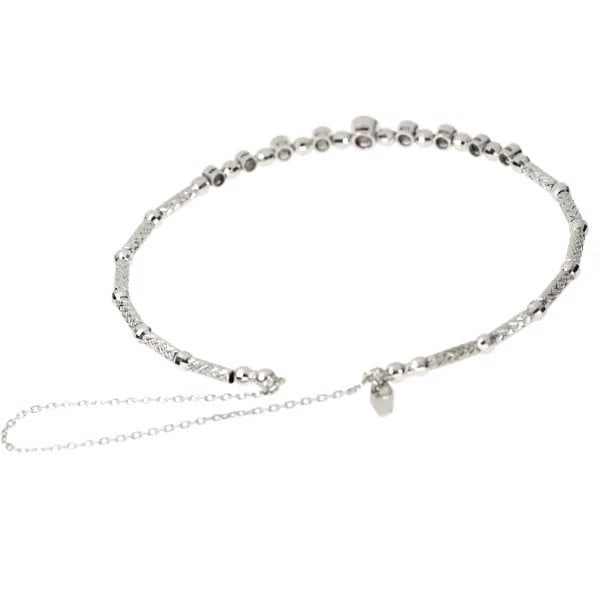 K18WG RUBY BANGLE SHAPE MEMORY WIRE - 2