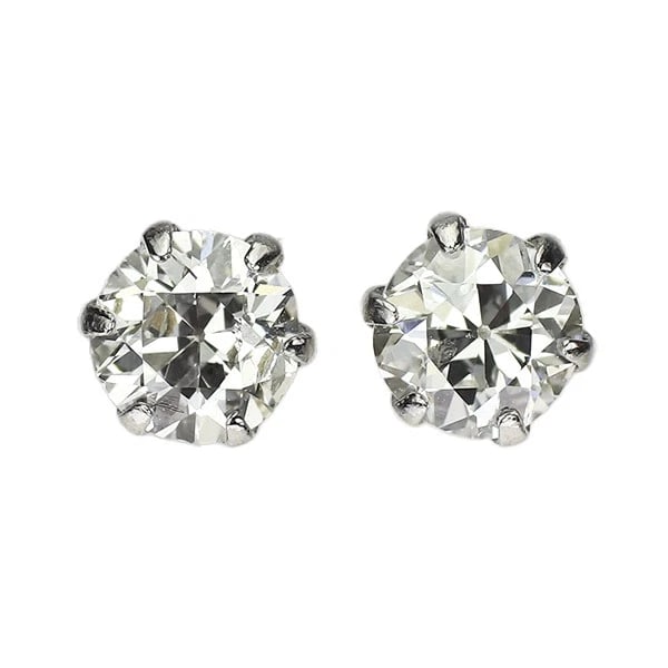 BRAND NEW PT900 CIRCULAR BRILLIANT CUT DIAMOND EARRINGS (1 of 2)
