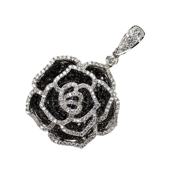 BLACK COATING/ K18WG COLORLESS/ BLACK DIAMOND PENDANT TOP: black coating/ K18WG colorless/ black diamond pendant top Brand: None Type/Style: pendant top Material: Metal Purity K18, Metal Gold, Main Stone/Creation Natural Color: None Size: