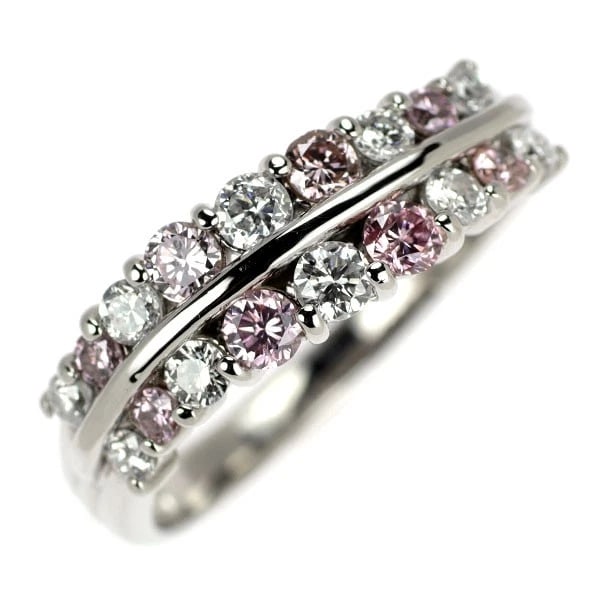 RARE PT900 NATURAL PINK/COLORLESS DIAMOND RING: Rare Pt900 Natural Pink/Colorless Diamond Ring Brand: None Type/Style: Ring Material: Metal Purity 900, Metal Platinum, Main Stone/Creation Natural Color: None Size: 5.5 - 5.75 US 