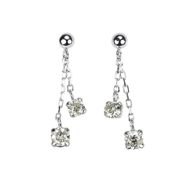 K18WG DIAMOND EARRING: K18WG diamond earring Brand: None Type/Style: piercing Material: Metal Purity None, Metal K18WG, Main Stone/Creation Natural Color: White Gold Size: None Accessories: None Accessories Noti