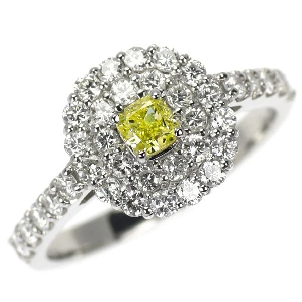 BRAND NEW PT950 NATURAL YELLOW DIAMOND RING (1 of 2)