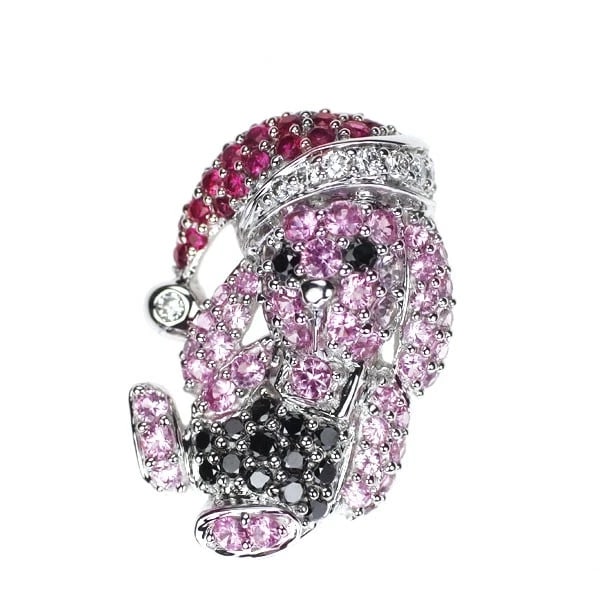 K18WG PINK SAPPHIRE RUBY DIAMOND PENDANT TOP: K18WG pink sapphire ruby diamond pendant top Brand: None Type/Style: pendant top Material: Metal Purity None, Metal K18WG, Main Stone/Creation sapphires Color: None Size: