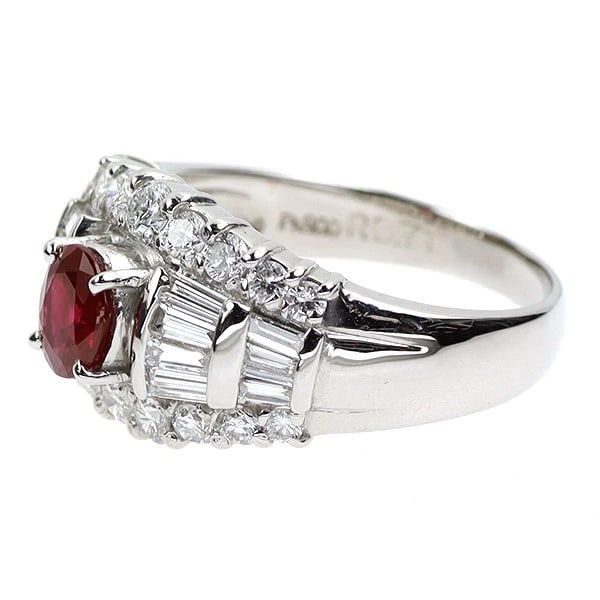 PT900 RUBY DIAMOND RING - 2