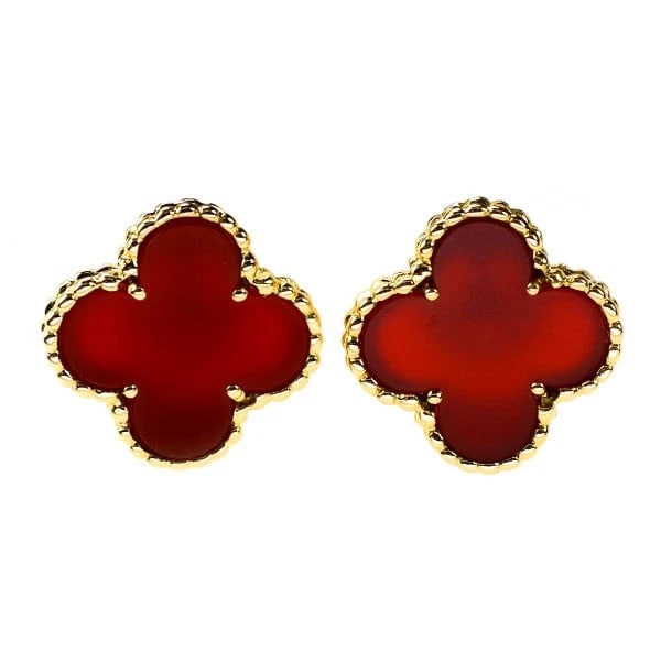 VAN CLEEF & ARPELS K18YG CARNELIAN EARRINGS: Van Cleef & Arpels K18YG Carnelian Earrings Brand: Van Cleef & Arpels Type/Style: piercing Material: Metal Purity None, Metal K18YG, Main Stone/Creation None Color: None Size: