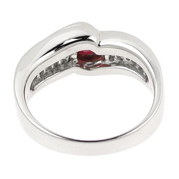 PT900 RUBY DIAMOND RING - 2