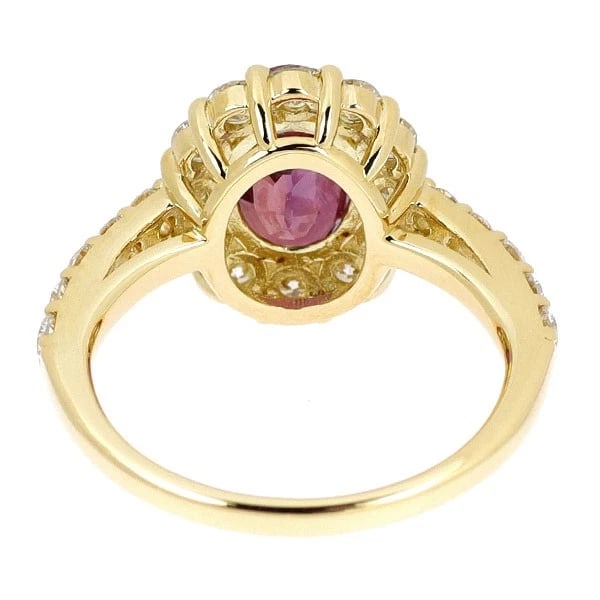 BRAND NEW K18YG UNHEATED RUBY DIAMOND RING - 3