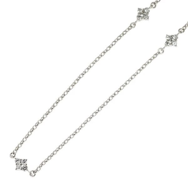MIKIMOTO K18WG DIAMOND STATION NECKLACE: Mikimoto K18WG Diamond Station Necklace Brand: Mikimoto Type/Style: Necklaces Material: Metal Purity K18, Metal Gold, Main Stone/Creation Natural Color: None Size: Necklace: Chain Length 70.5 