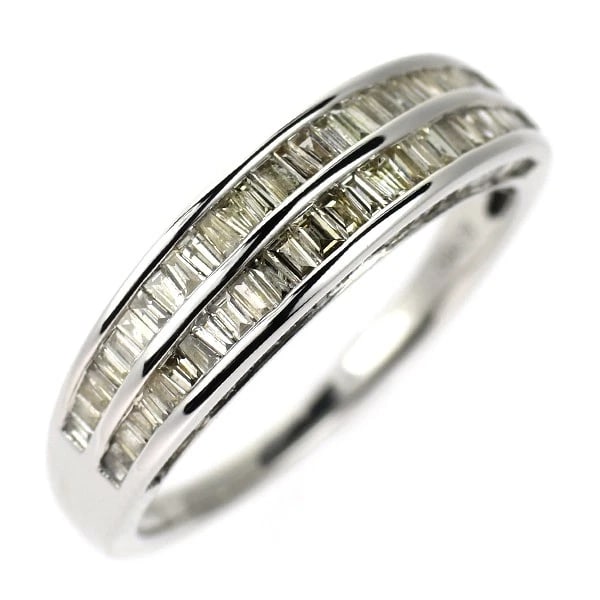 K18WG HALF ETERNITY DIAMOND RING: K18WG Half Eternity Diamond Ring Brand: None Type/Style: Ring Material: Metal Purity K18, Metal Gold, Main Stone/Creation Natural Color: White Gold Size: 6 US Accessories: None Accessories