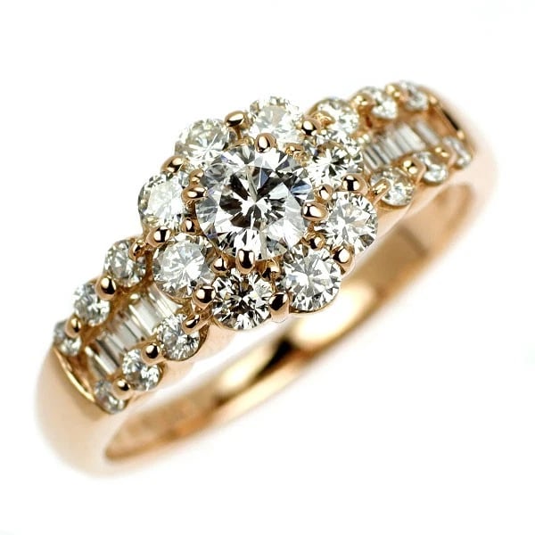 K18PG DIAMOND RING: K18PG diamond ring Brand: None Type/Style: Ring Material: Metal Purity K18, Metal Gold, Main Stone/Creation Natural Color: Pink Gold Size: 6.25 - 6.5 US Accessories: None Accessories Notic