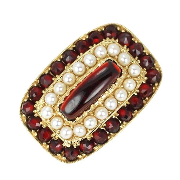 ROKUZAN K14YG GARNET BABY PEARL/PEARL PENDANT TOP (1 of 2)