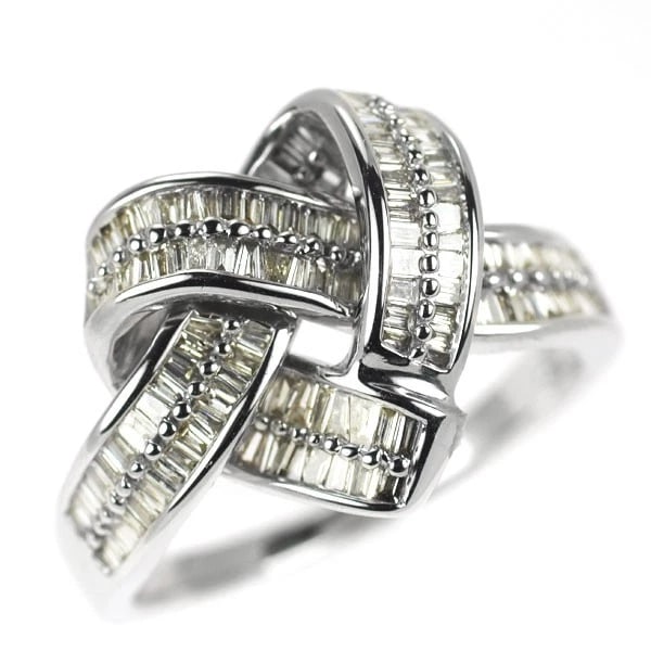 K18WG DIAMOND RING: K18WG diamond ring Brand: None Type/Style: Ring Material: Metal Purity K18, Metal Gold, Main Stone/Creation Natural Color: White Gold Size: 7.25 US Accessories: None Accessories Notice: When