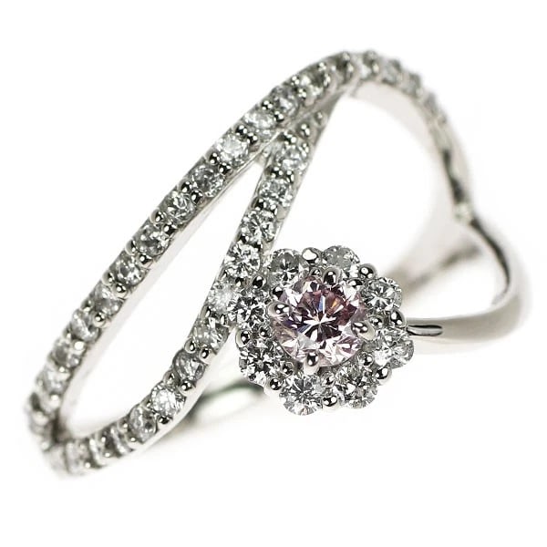 PT950 NATURAL PINK DIAMOND RING: Pt950 natural pink diamond ring Brand: None Type/Style: Ring Material: Metal Purity None, Metal Pt950, Main Stone/Creation Natural Color: None Size: 6 US Accessories: None Accessories Notice: