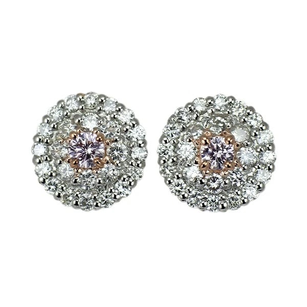 BRAND NEW RARE PT900 NATURAL PINK DIAMOND EARRINGS: Brand New Rare Pt900 Natural Pink Diamond Earrings Brand: None Type/Style: piercing Material: Metal Purity None, Metal Pt900, Main Stone/Creation Natural Color: None Size: